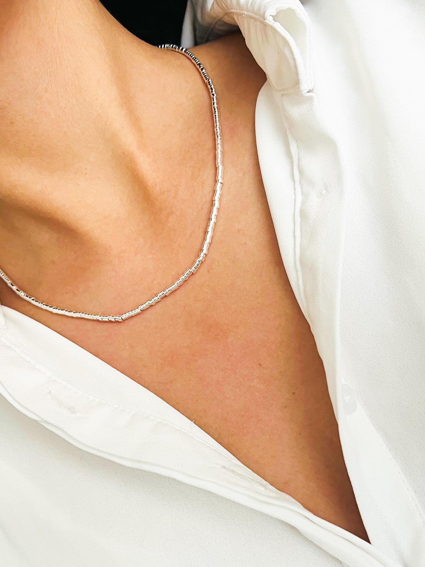 Collar Mostacilla Silver