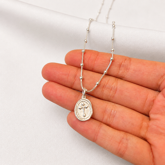 Collar placa cruz