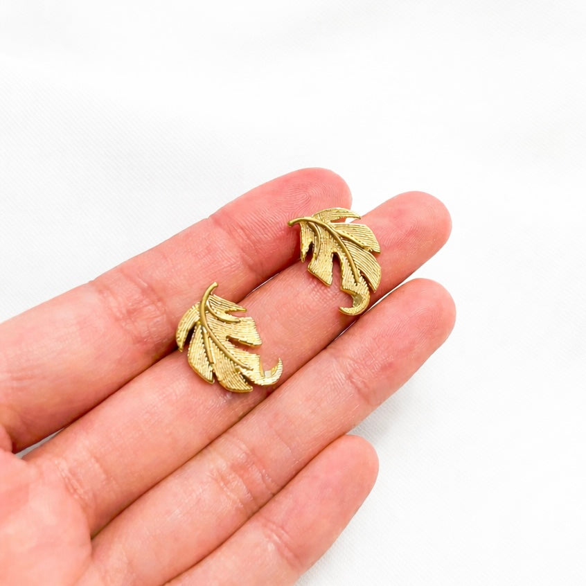 Aros hojas gold